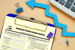 A photo showing the application for an EB-5 visa.